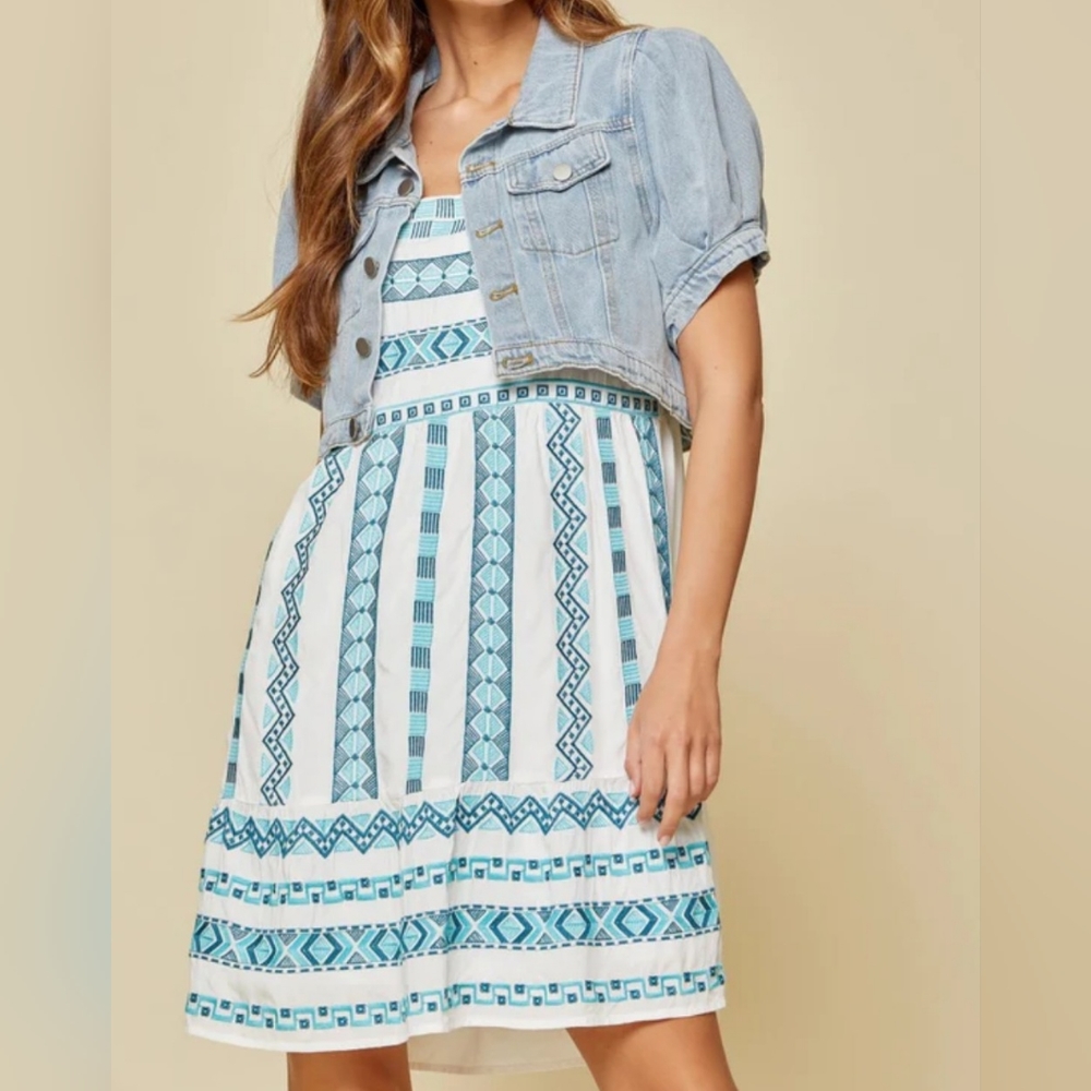 💎 Savanna Jane Women's Dress Embroidered Boho #0198